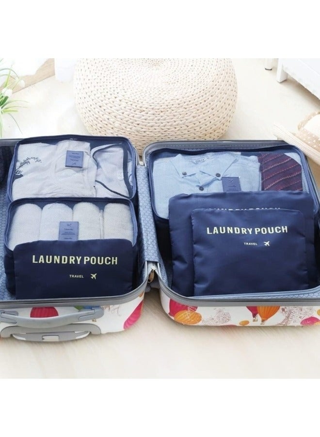 TRAVEL 6pcs Lightweight Packing Cubes – Convenient and Organized Luggage Solution for Clothes, Shoes & Toiletries-dark blue - Image 5